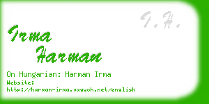 irma harman business card